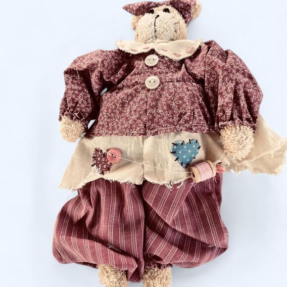 Teddy Bear Doll from the 90's with colors mauve/blue - Picture 2 of 8